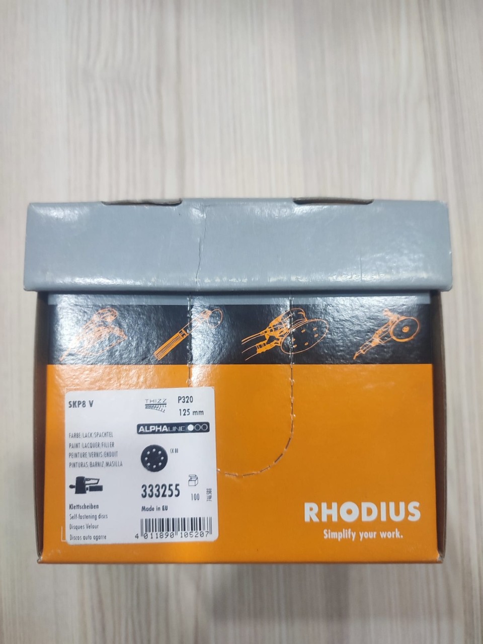 Rhodıus Zımpara 125 Lik 8 Delik Cırt Zımpara 100 Kum görsel 1