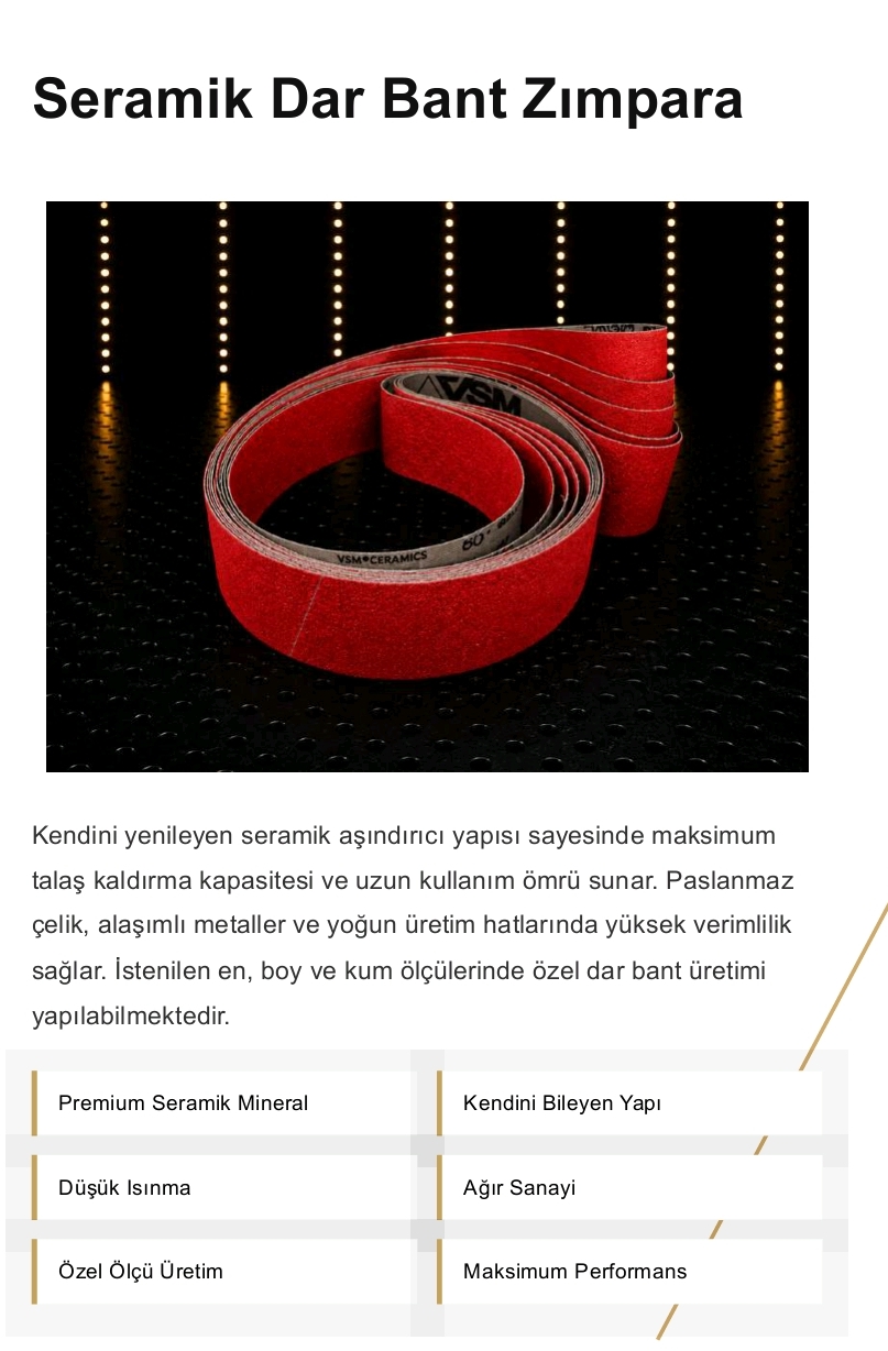 Seramik Dar Bant Zımpara görsel 1